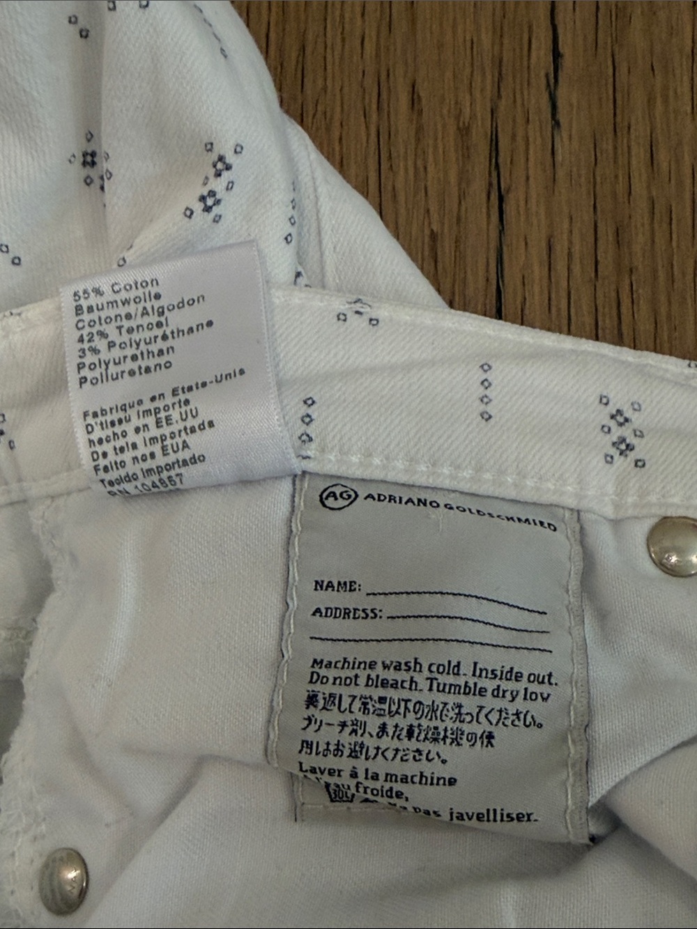 AG The Stilt Crop Cigarette Crop White Jeans Size 26 - Picture 8 of 11